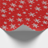 Elegante Silver Snowflake | Winterurlaub Geschenkpapier (Ecke)
