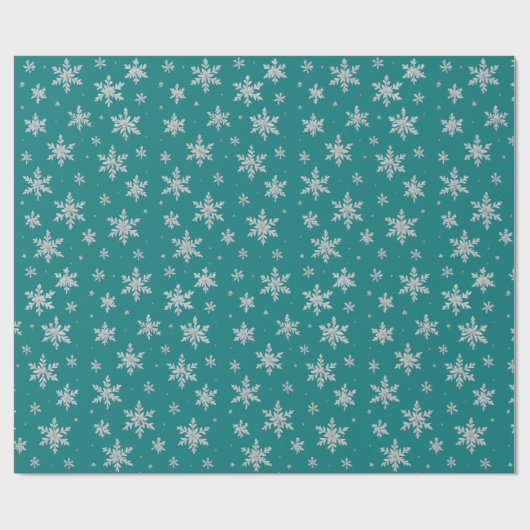 Elegante Silver Snowflake | Winterurlaub Geschenkpapier (Flach)