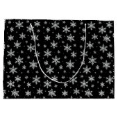 Elegante Silver Snowflake | Winterurlaub Große Geschenktüte (Rückseite)