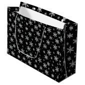 Elegante Silver Snowflake | Winterurlaub Große Geschenktüte (Vorderseite Schrägansicht)