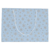 Elegante Silver Snowflake | Winterurlaub Große Geschenktüte (Rückseite)