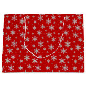 Elegante Silver Snowflake | Winterurlaub Große Geschenktüte (Vorderseite)