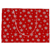 Elegante Silver Snowflake | Winterurlaub Große Geschenktüte (Rückseite)