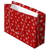 Elegante Silver Snowflake | Winterurlaub Große Geschenktüte (Vorderseite Schrägansicht)