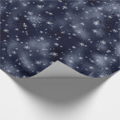 Elegante Silver Snowflakes Weihnachten Geschenkpapier (Ecke)