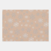 Elegante Silver Snowflakes Weihnachten Geschenkpapier Set (Vorderseite 3)