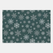 Elegante Silver Snowflakes Weihnachten Geschenkpapier Set (Vorderseite 2)