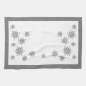 Elegante Silver Snowflakes Weihnachten Geschirrtuch (Horizontal)