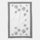 Elegante Silver Snowflakes Weihnachten Geschirrtuch (Vertikal)