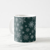 Elegante Silver Snowflakes Weihnachtsname Kaffeetasse (Vorderseite Links)