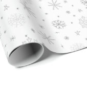 Elegante Silver Snowflakes Weiße Weihnachten Geschenkpapier (Rolleneckpunkt)