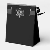Elegante Silver Sparkle Snowflake auf der Schwarze Geschenkschachtel (Rückseite)