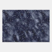 Elegante Silver Stars Weihnachten Geschenkpapier Set (Vorderseite 2)