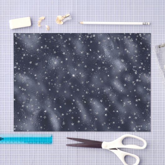 Elegante Silver Stars Weihnachten Seidenpapier (Handwerk)