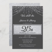 Elegante Silver Streicher 25. Hochzeitstag Einladung (Vorne/Hinten)