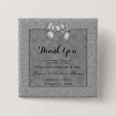 Elegante Silver & Stylish Glitzer Gastgeschenk Hoc Button (Vorderseite)