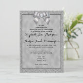 Elegante Silver & Stylish Glitzer Wedding Einladung (Stehend Vorderseite)
