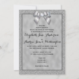 Elegante Silver & Stylish Glitzer Wedding Einladung