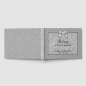 Elegante Silver & Stylish Glitzer Wedding Gästebuch (Voll)