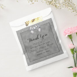 Elegante Silver & Stylish Glitzer Wedding Geschenktütchen