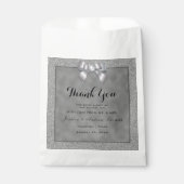 Elegante Silver & Stylish Glitzer Wedding Geschenktütchen (Vorderseite)