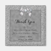 Elegante Silver & Stylish Glitzer Wedding Magnet (Vorne)