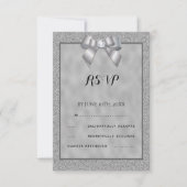Elegante Silver & Stylish Glitzer Wedding RSVP Karte (Vorderseite)