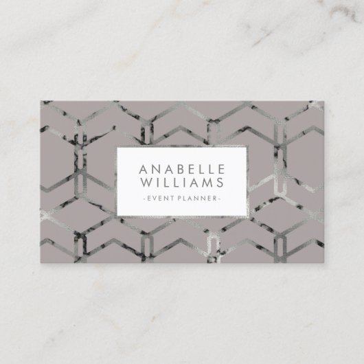 Elegante Silver Texture Visitenkarte (Vorderseite)