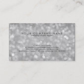 Elegante Silver Tones Glitzer & Glitzern Visitenkarte (Rückseite)