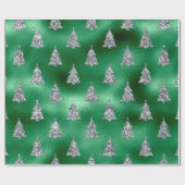 Elegante Silver Trees Weihnachten Geschenkpapier (Flach)