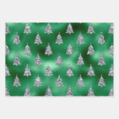 Elegante Silver Trees Weihnachten Geschenkpapier Set (Vorderseite 2)