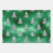 Elegante Silver Trees Weihnachten Geschenkpapier Set (Vorderseite)