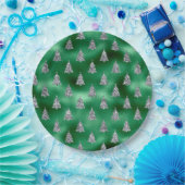 Elegante Silver Trees Weihnachten Pappteller (Party)