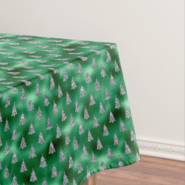 Elegante Silver Trees Weihnachten Tischdecke