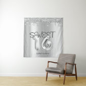 Elegante Silver Tropfen Sweet 16 Wandteppich (Beispiel)