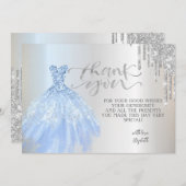 Elegante Silver Tropfens Chic Dress Dankeskarte (Vorne/Hinten)