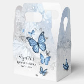 Elegante Silver- und Baby Blue Butterfly-Vorlage Geschenkschachtel (Geöffnet)
