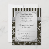 Elegante Silver- und Black RSVP-Karte Einladung (Rückseite)