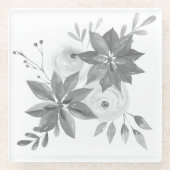 Elegante Silver Watercolor Glasuntersetzer (Vorderseite)