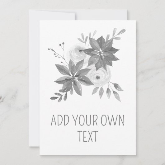 Elegante Silver Watercolor Persönliche Einladung (Vorderseite)