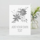 Elegante Silver Watercolor Persönliche Einladung (Stehend Vorderseite)
