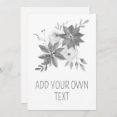 Elegante Silver Watercolor Persönliche Einladung (Vorne/Hinten)