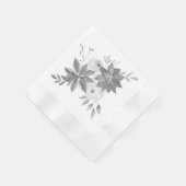 Elegante Silver Watercolor Serviette (Ecke)