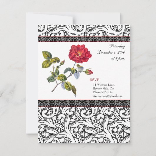 Elegante Silver Wedding Anniversary Einladung (Rückseite)