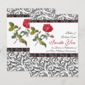 Elegante Silver Wedding Anniversary Einladung (Vorne/Hinten)