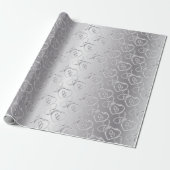 Elegante Silver Wedding Bands im Herzen Geschenkpapier (Ungerollt)