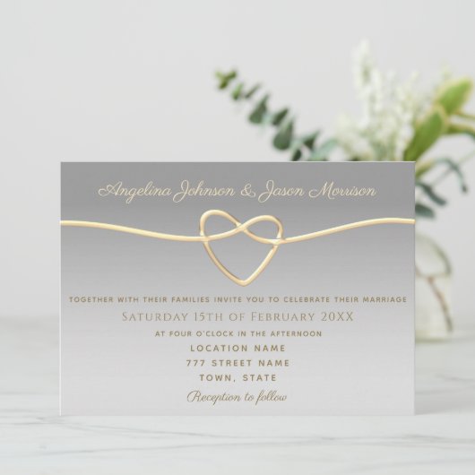 Elegante Silver Wedding Einladung (Stehend Vorderseite)