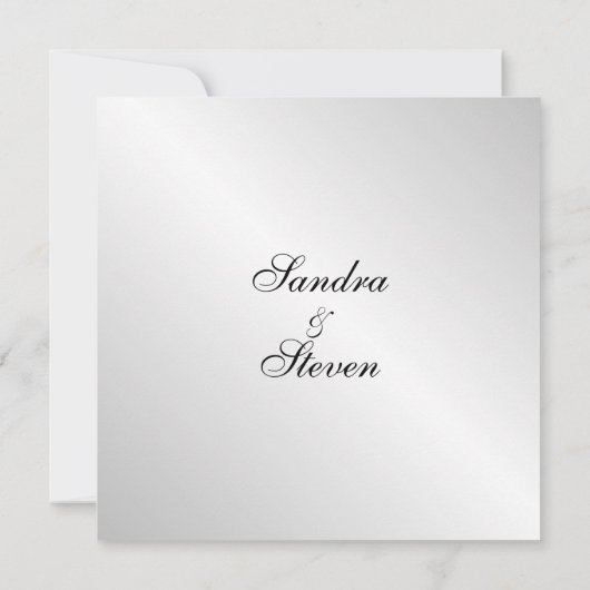 Elegante Silver Wedding Einladungen (Rückseite)