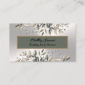 Elegante Silver Wedding Event Planner Business Car Visitenkarte (Vorderseite)
