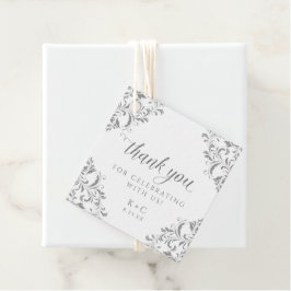 Elegante Silver Wedding Luxury Vintag Gefälligkeit Geschenkanhänger